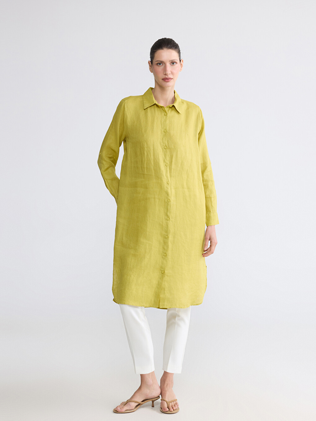 Oversize %100 Linen Women's Shirt Tunic