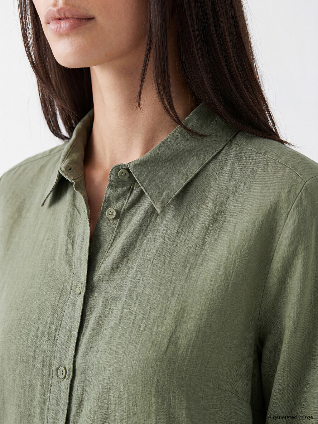 Oversize %100 Linen Women's Shirt Tunic-2
