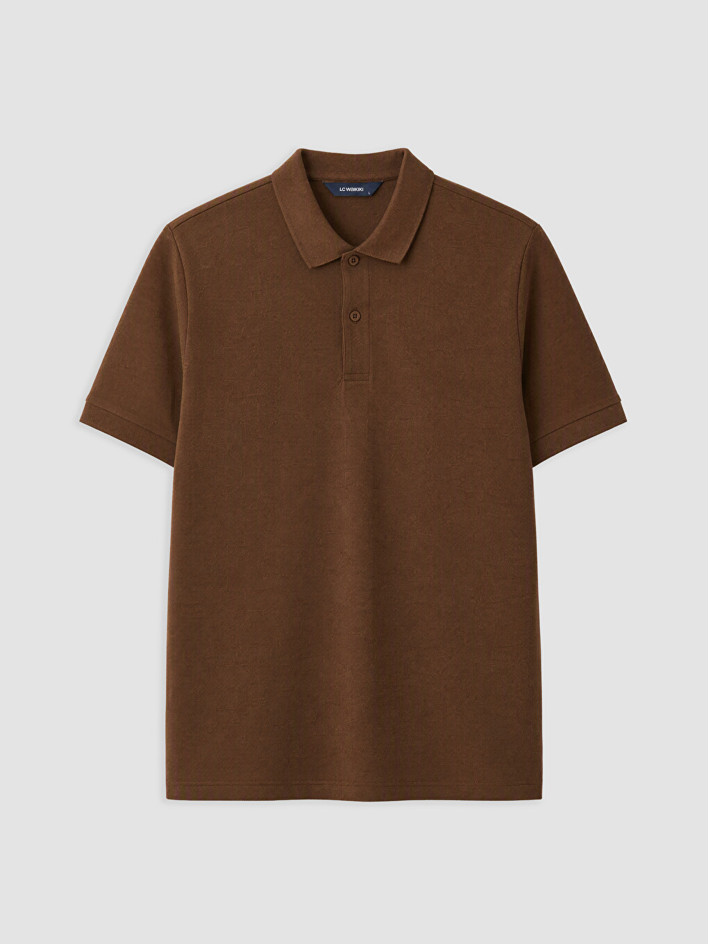 Kahverengi Polo Yaka Pike Erkek Tişört-3