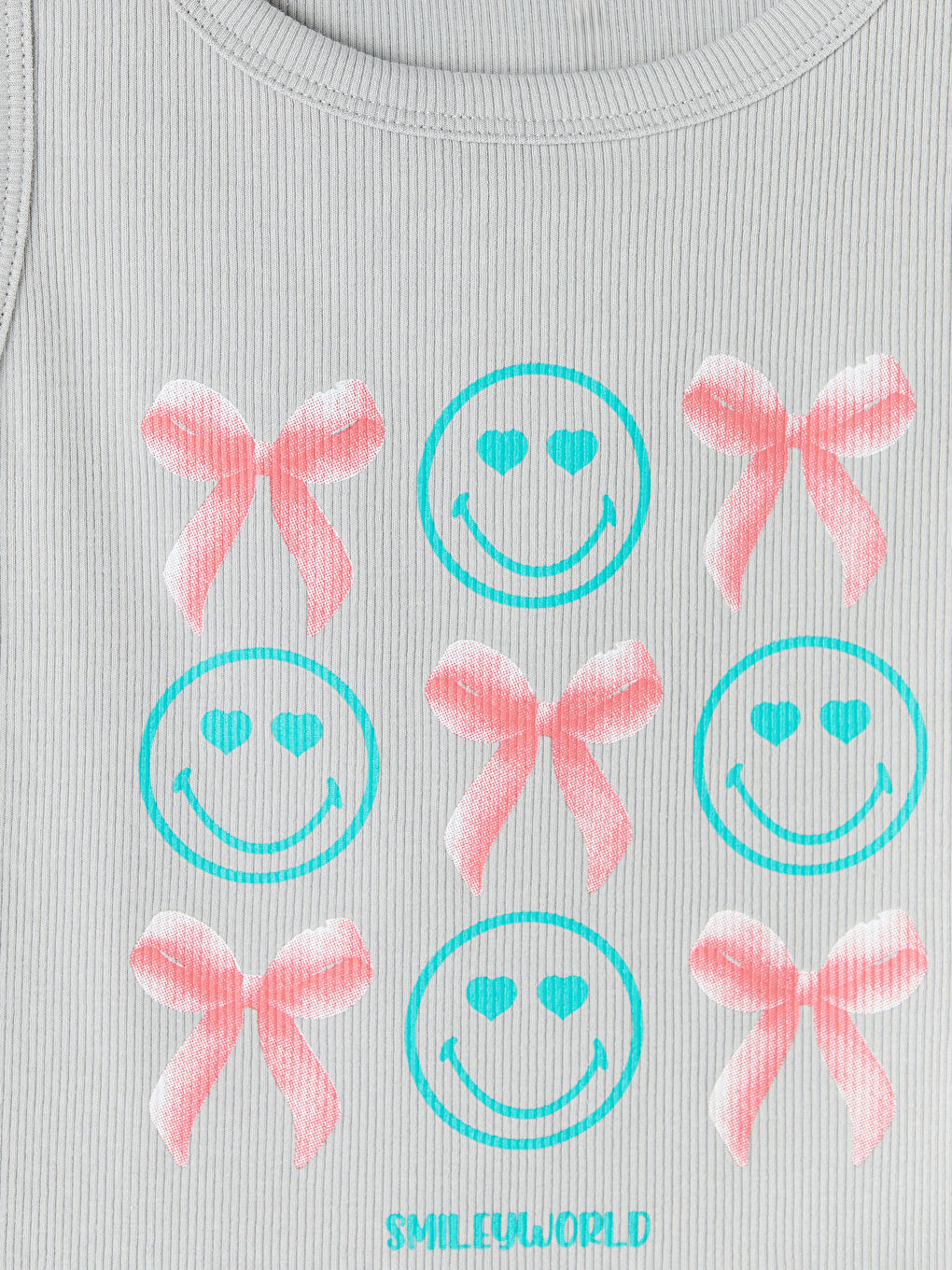 Gri Smileyworld Baskılı Kız Çocuk Atlet-2