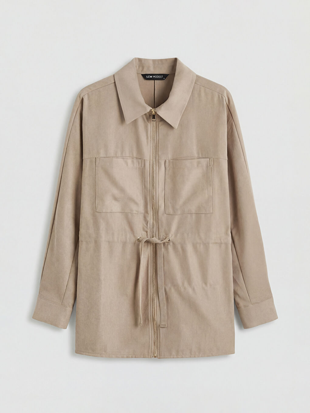 Kahverengi Gömlek Yaka Kadın Ceket