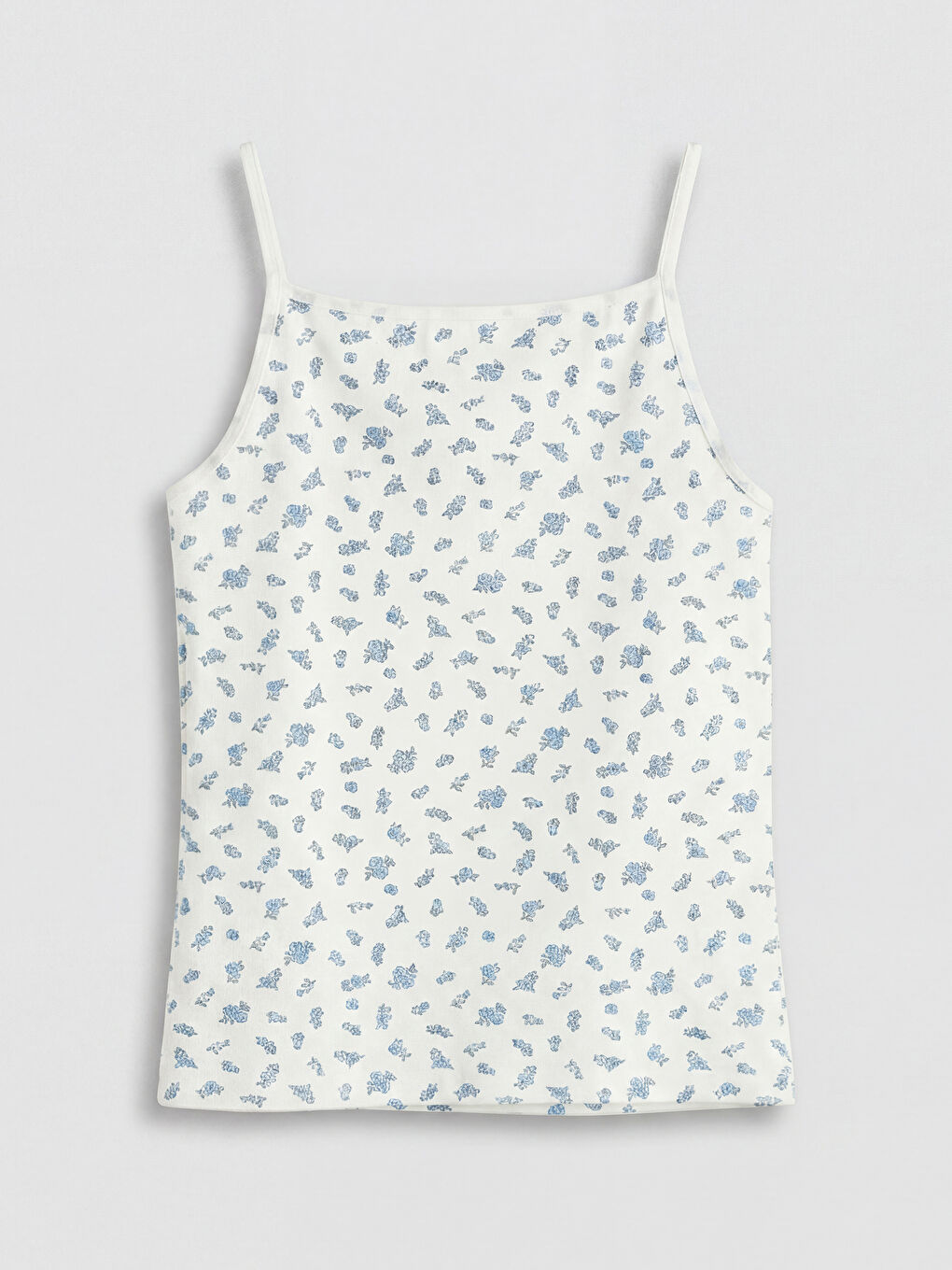 Beyaz Çiçek Desenli Kız Çocuk Atlet-1