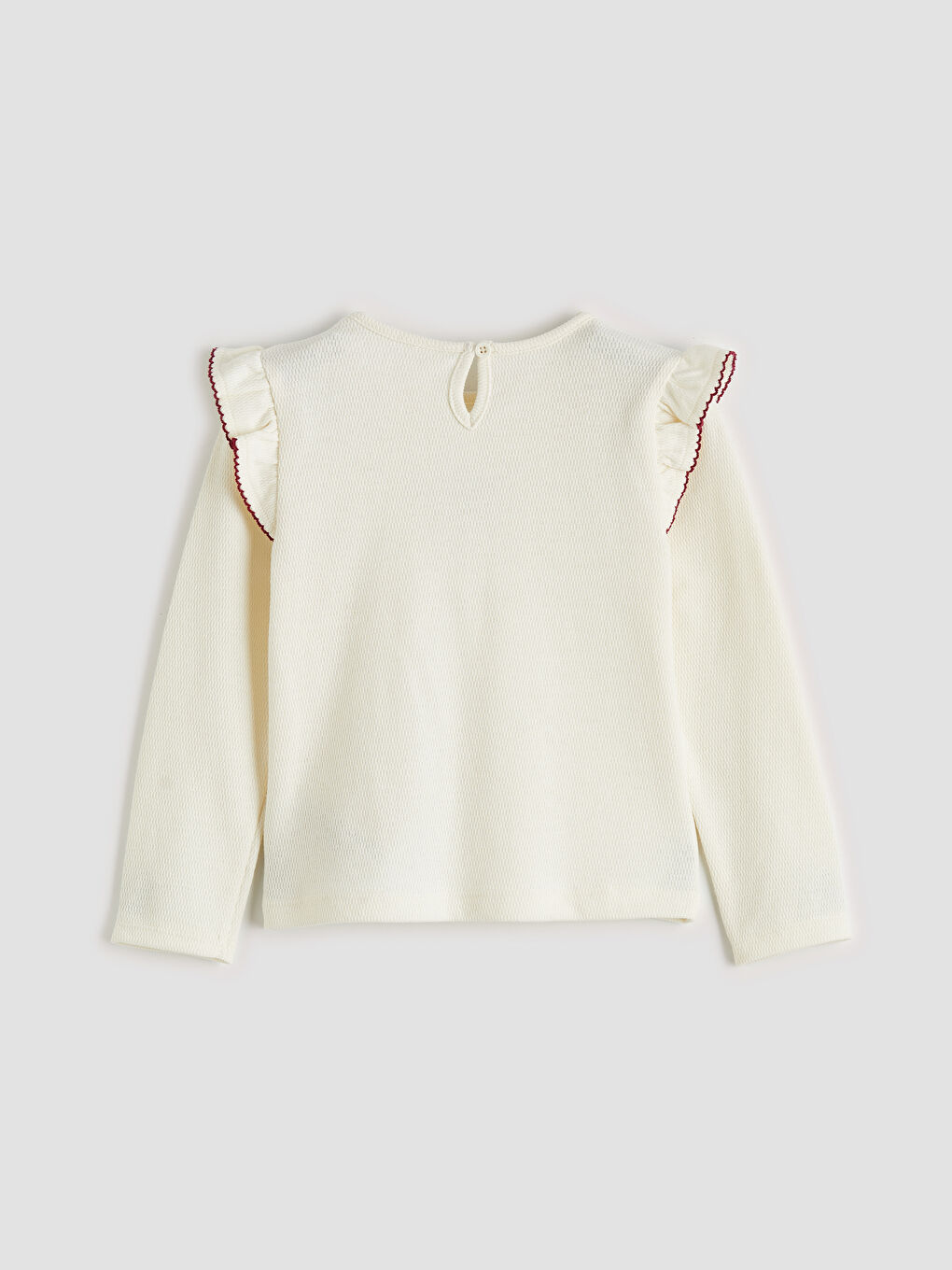 Ekru Fiyonk Detaylı Kız Çocuk Bluz Şort Etek ve Külotlu Çorap-5