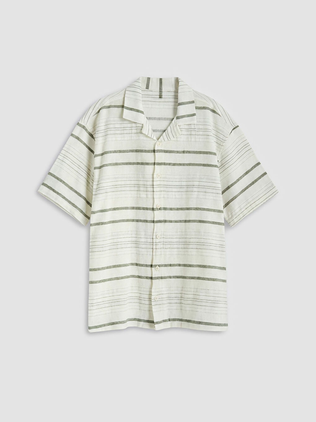 Yeşil Çizgili Kısa Kollu Erkek Çocuk Gömlek