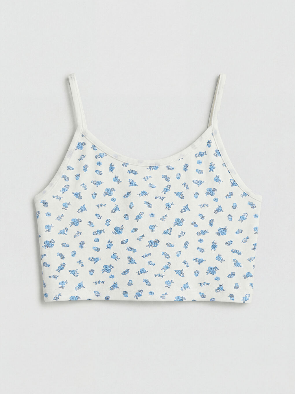 Beyaz Çiçek Desenli Kız Çocuk Büstiyer