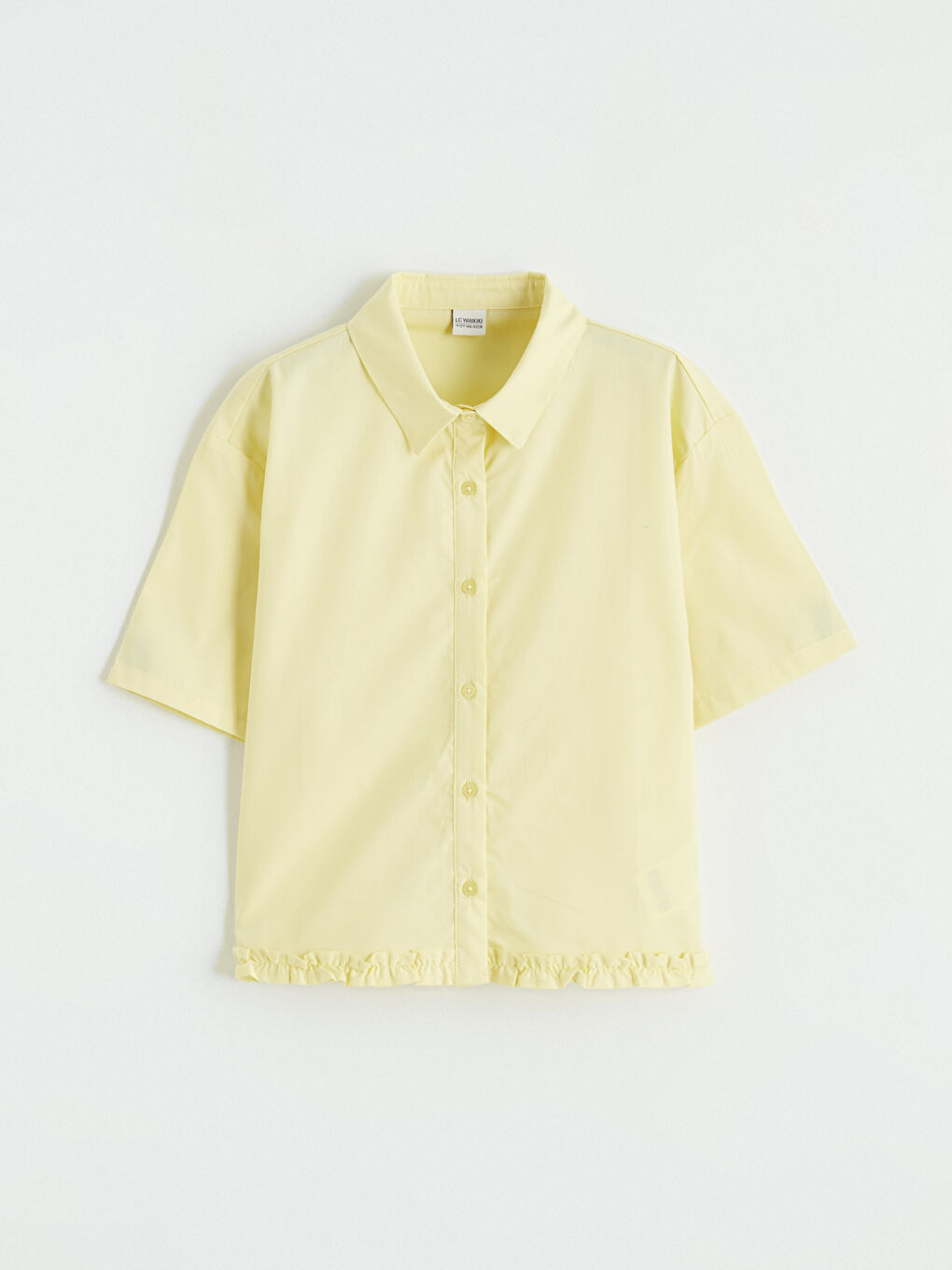 Sarı Fırfır Detaylı Kız Çocuk Gömlek