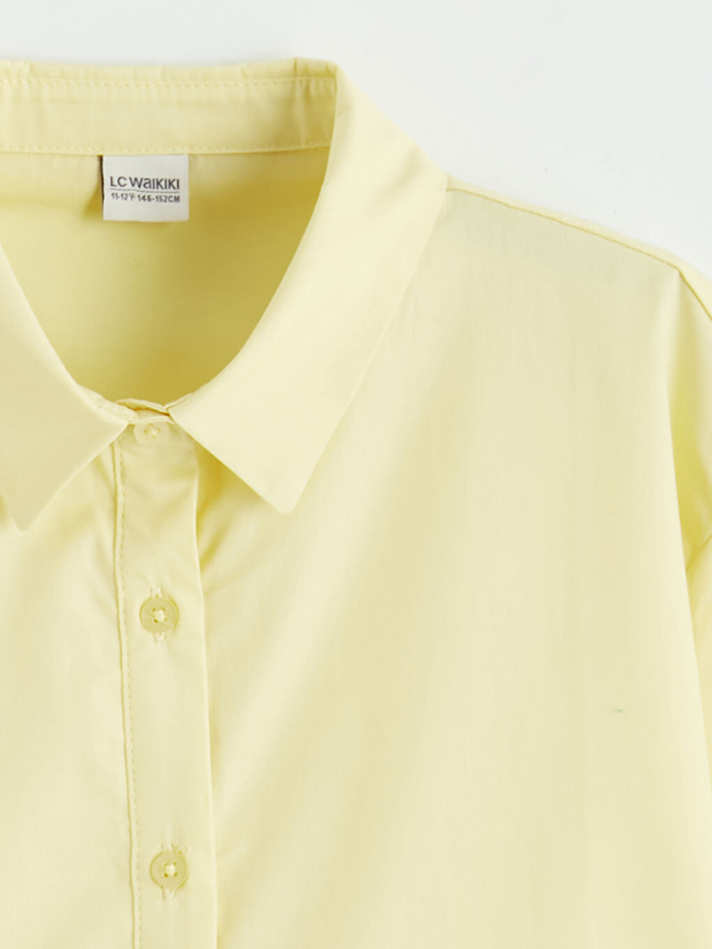 Sarı Fırfır Detaylı Kız Çocuk Gömlek-1