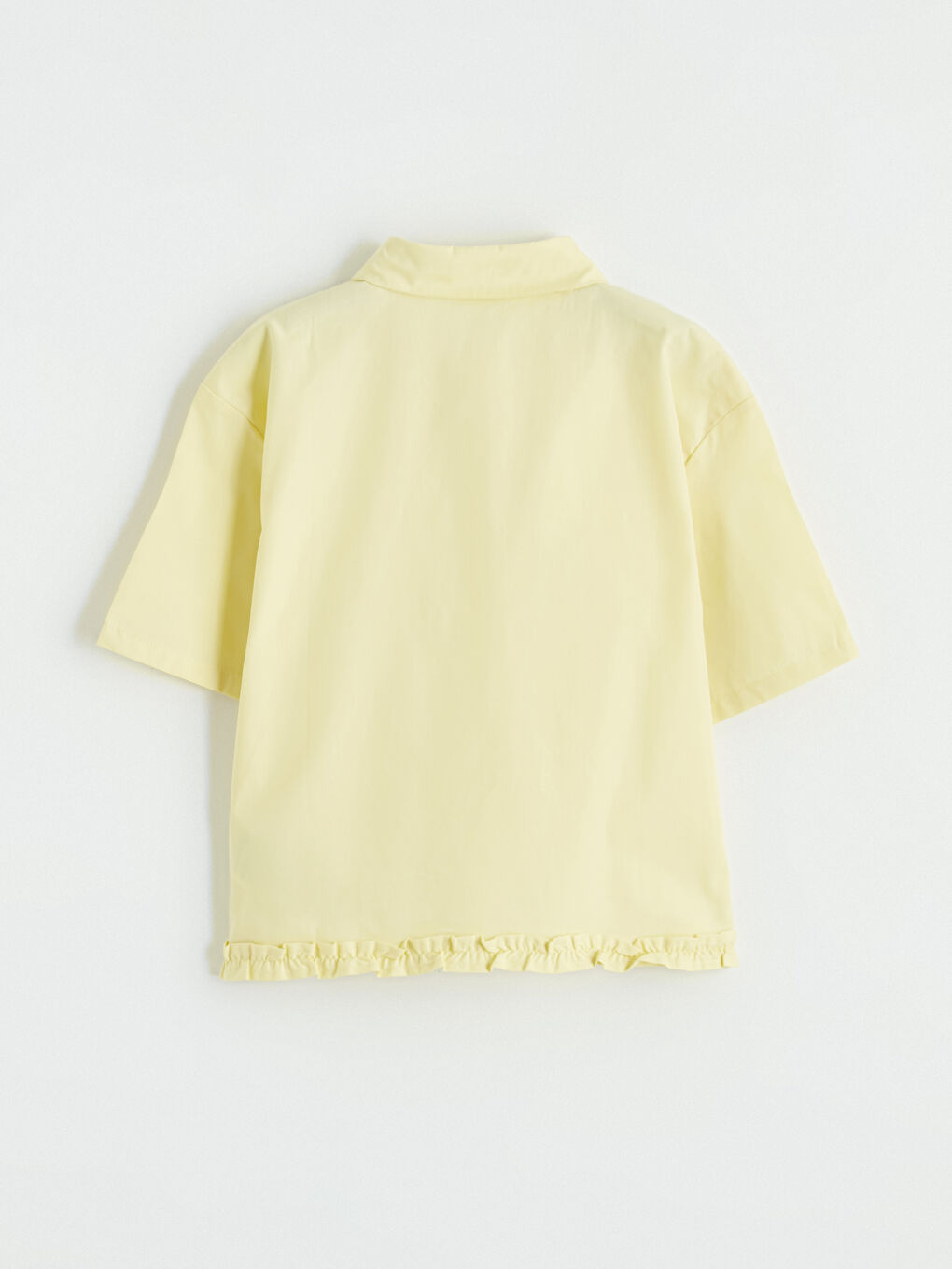 Sarı Fırfır Detaylı Kız Çocuk Gömlek-2