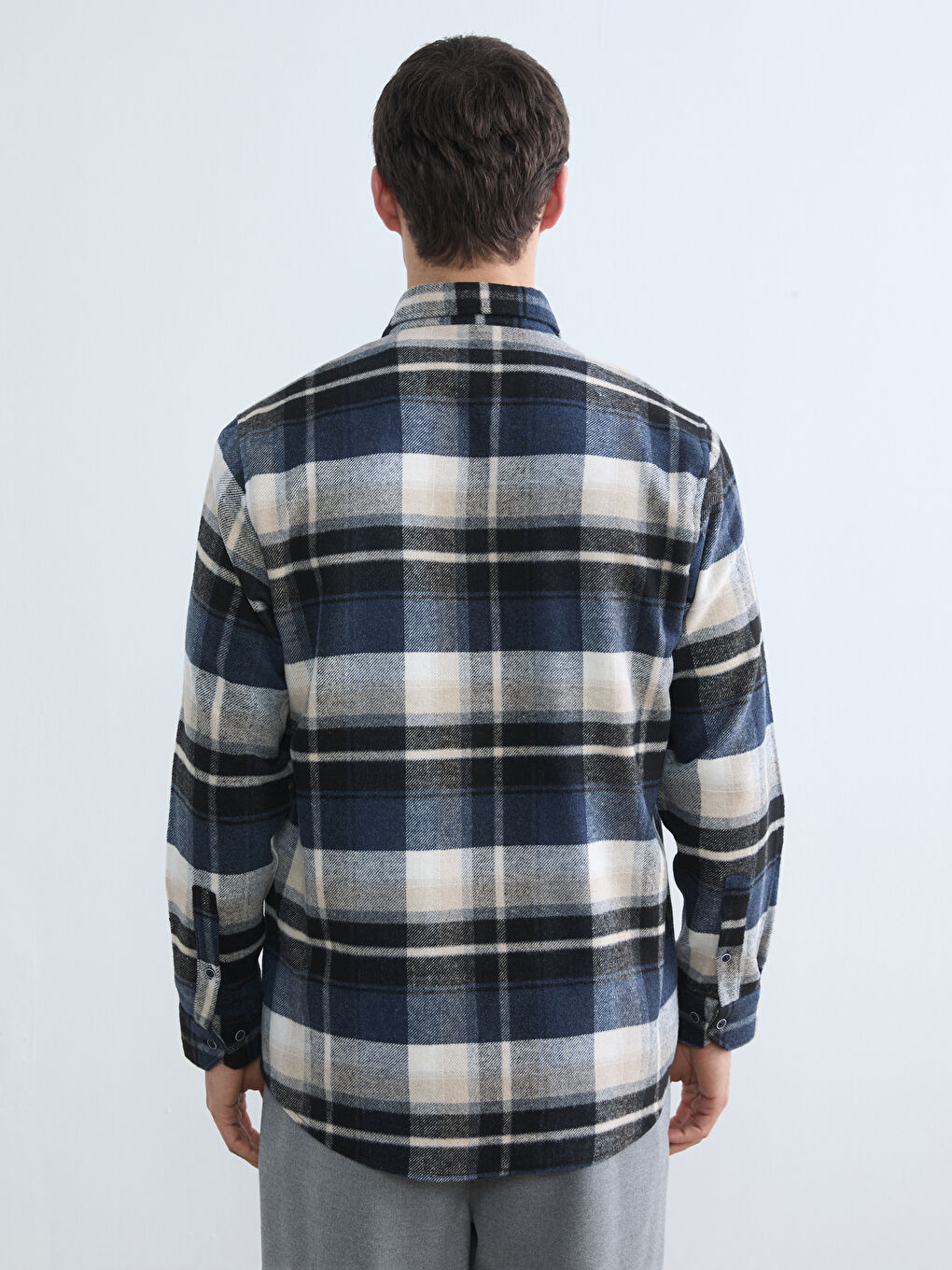 کراسی فلانێل شینی تۆخ پیاو-3