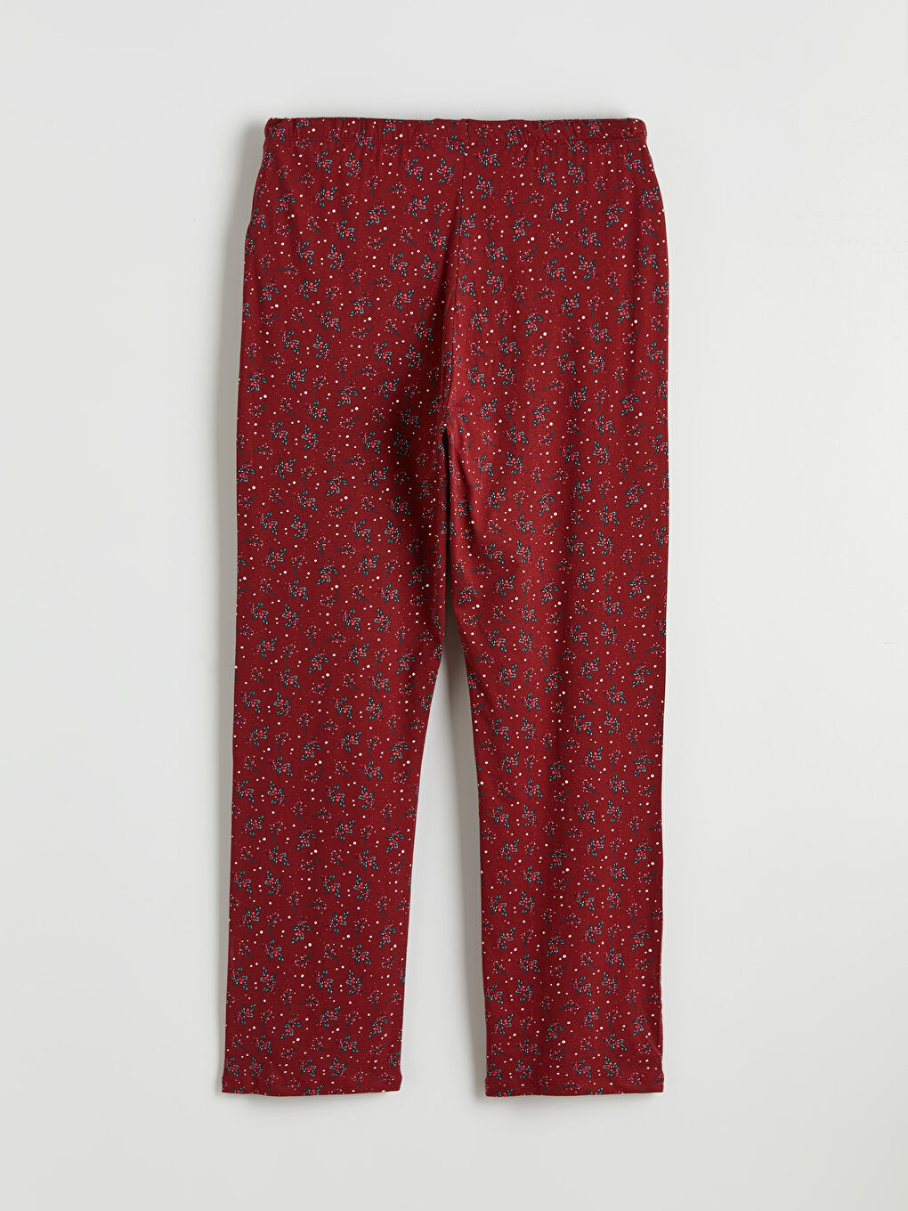 Kırmızı Bisiklet Yaka Baskılı Kadın Pijama Takım-10