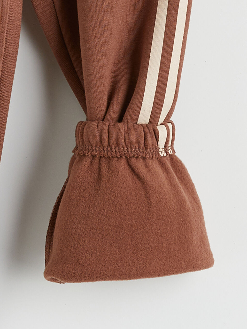 Kahverengi Fiyonk Baskılı Kız Çocuk Kalın Jogger Eşofman Altı-2