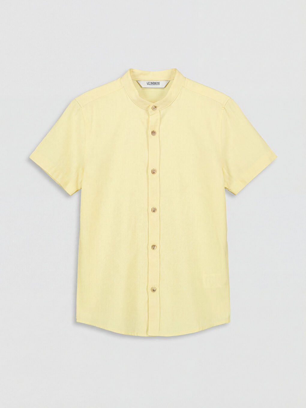 Sarı Hakim Yaka Kısa Kollu Erkek Çocuk Gömlek