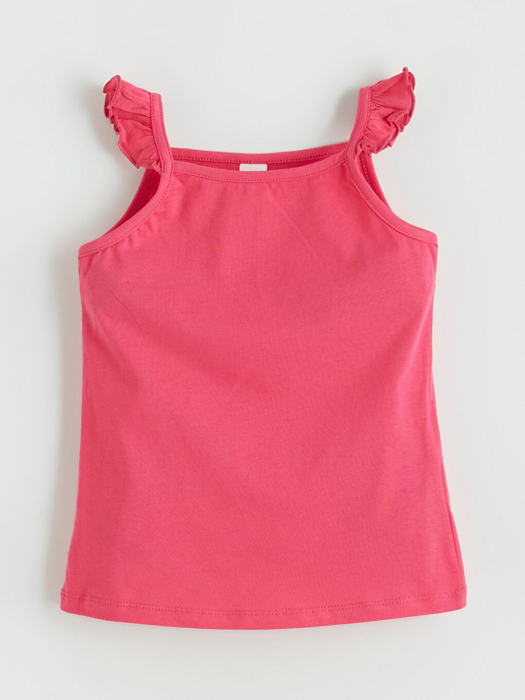 Pembe Kare Yaka Baskılı Kız Çocuk Atlet 2'li-4