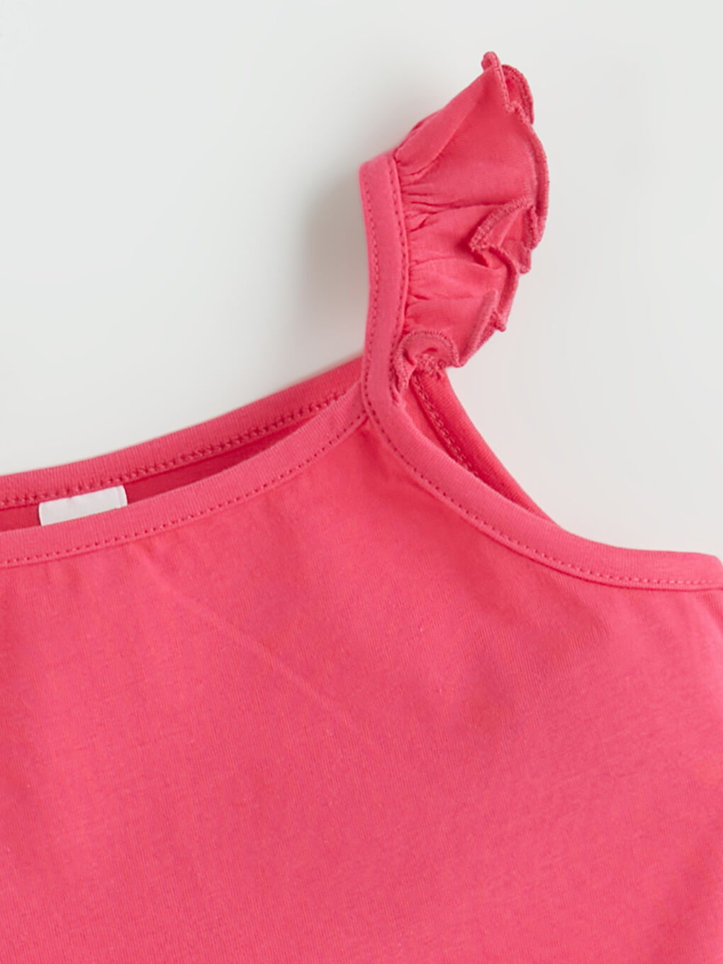 Pembe Kare Yaka Baskılı Kız Çocuk Atlet 2'li-5