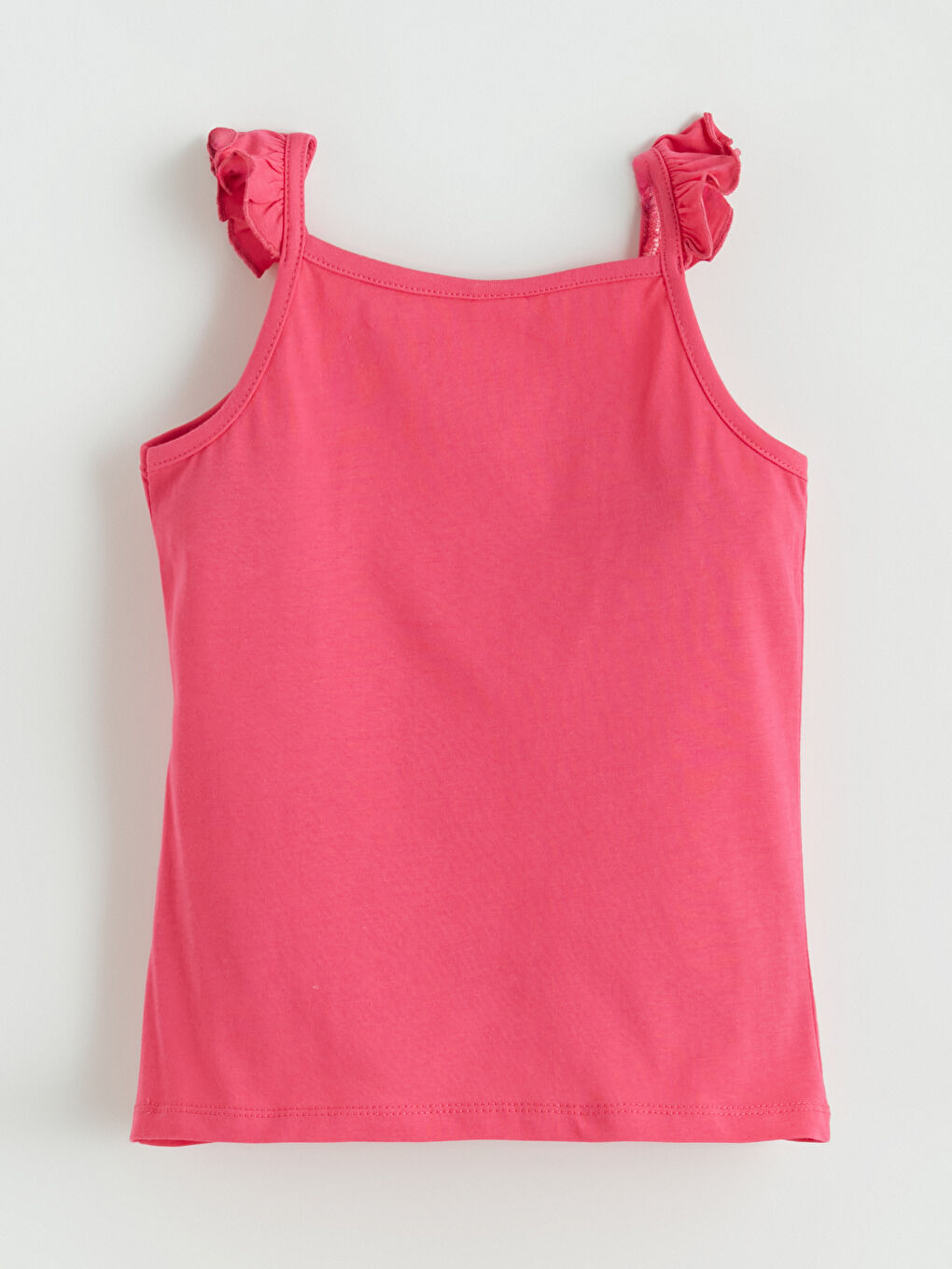 Pembe Kare Yaka Baskılı Kız Çocuk Atlet 2'li-6