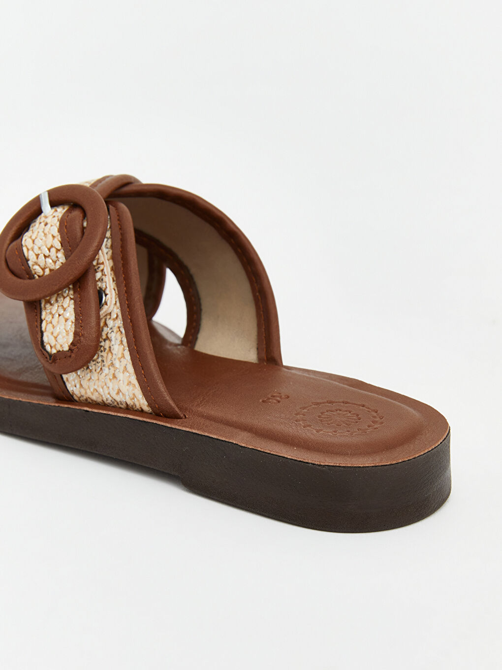 Kahverengi Çapraz Bantlı Kadın Terlik-4