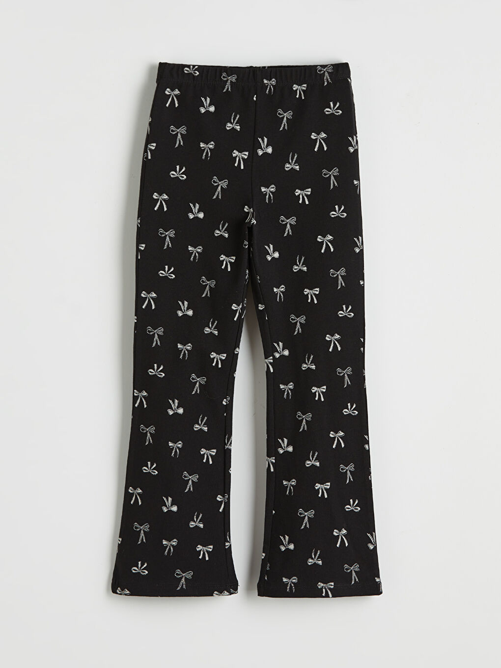 Siyah Desenli Kız Çocuk İspanyol Paça Tayt