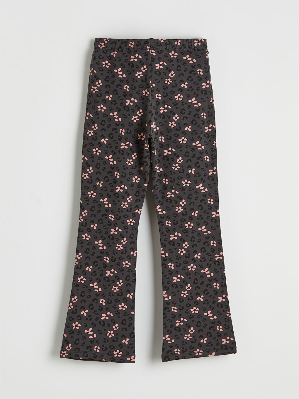 Gri Desenli Kız Çocuk İspanyol Paça Tayt-1