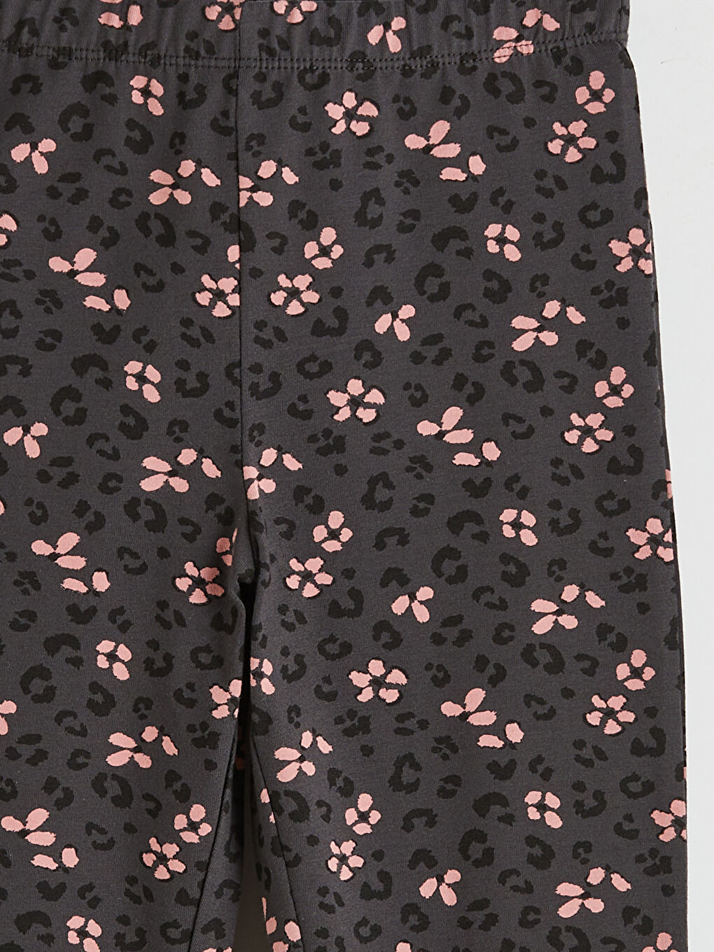 Gri Desenli Kız Çocuk İspanyol Paça Tayt-2