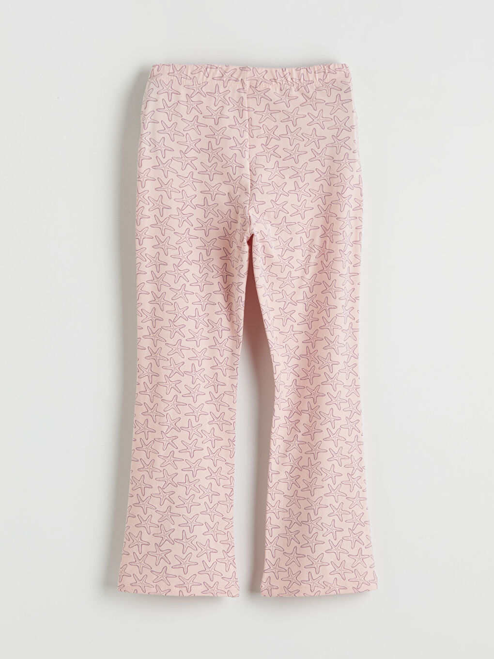 Lila Desenli Kız Çocuk İspanyol Paça Tayt-1