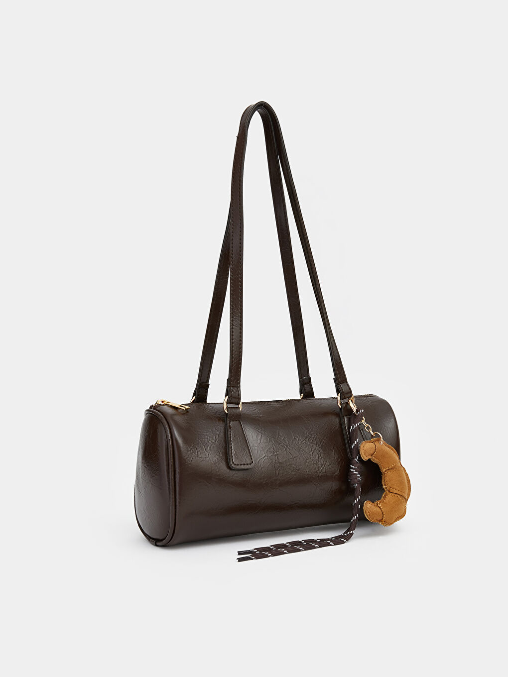 Kahverengi Deri Görünümlü Kadın Spor Çantası-1