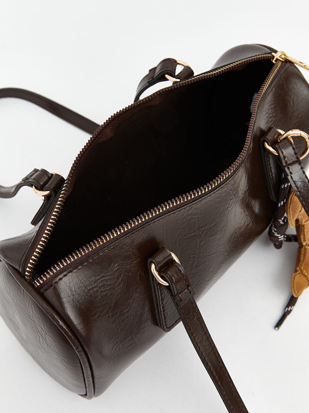 Kahverengi Deri Görünümlü Kadın Spor Çantası-3