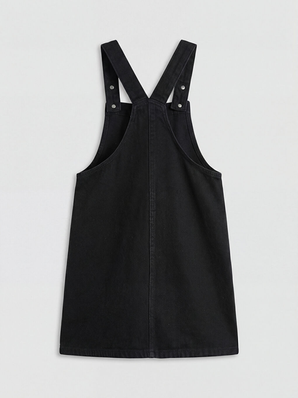 Robe salopette en denim pour fille avec nœud et strass-1