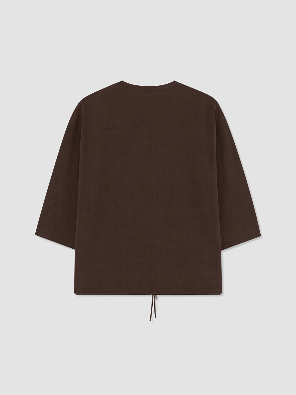 Kahverengi V Yaka Oversize Kadın Kimono-2