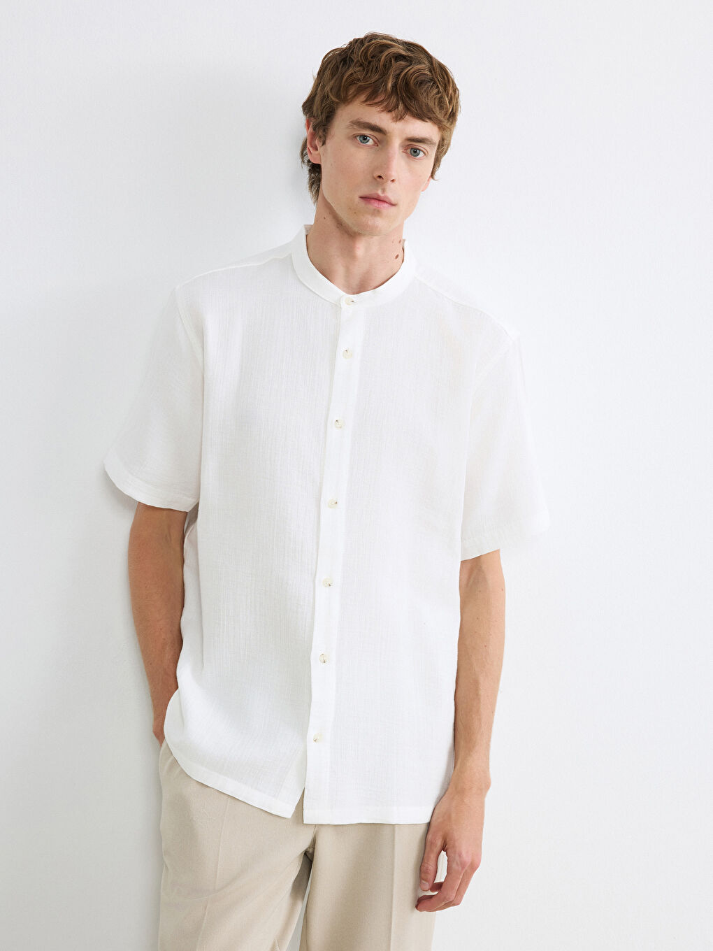 Regular Fit Muslin Men's Shirt