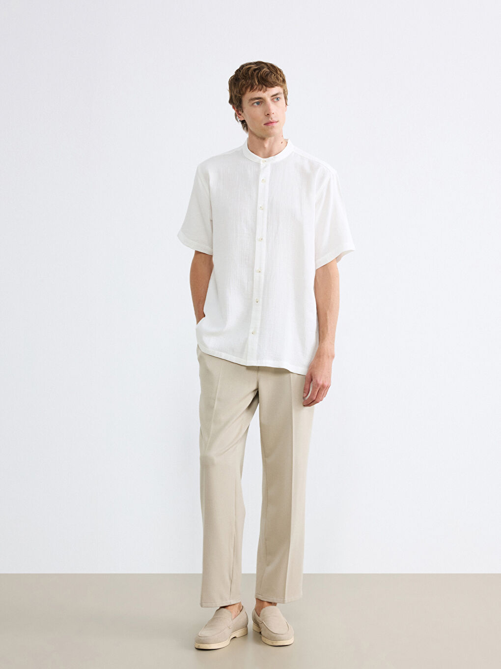 Regular Fit Muslin Men's Shirt-1