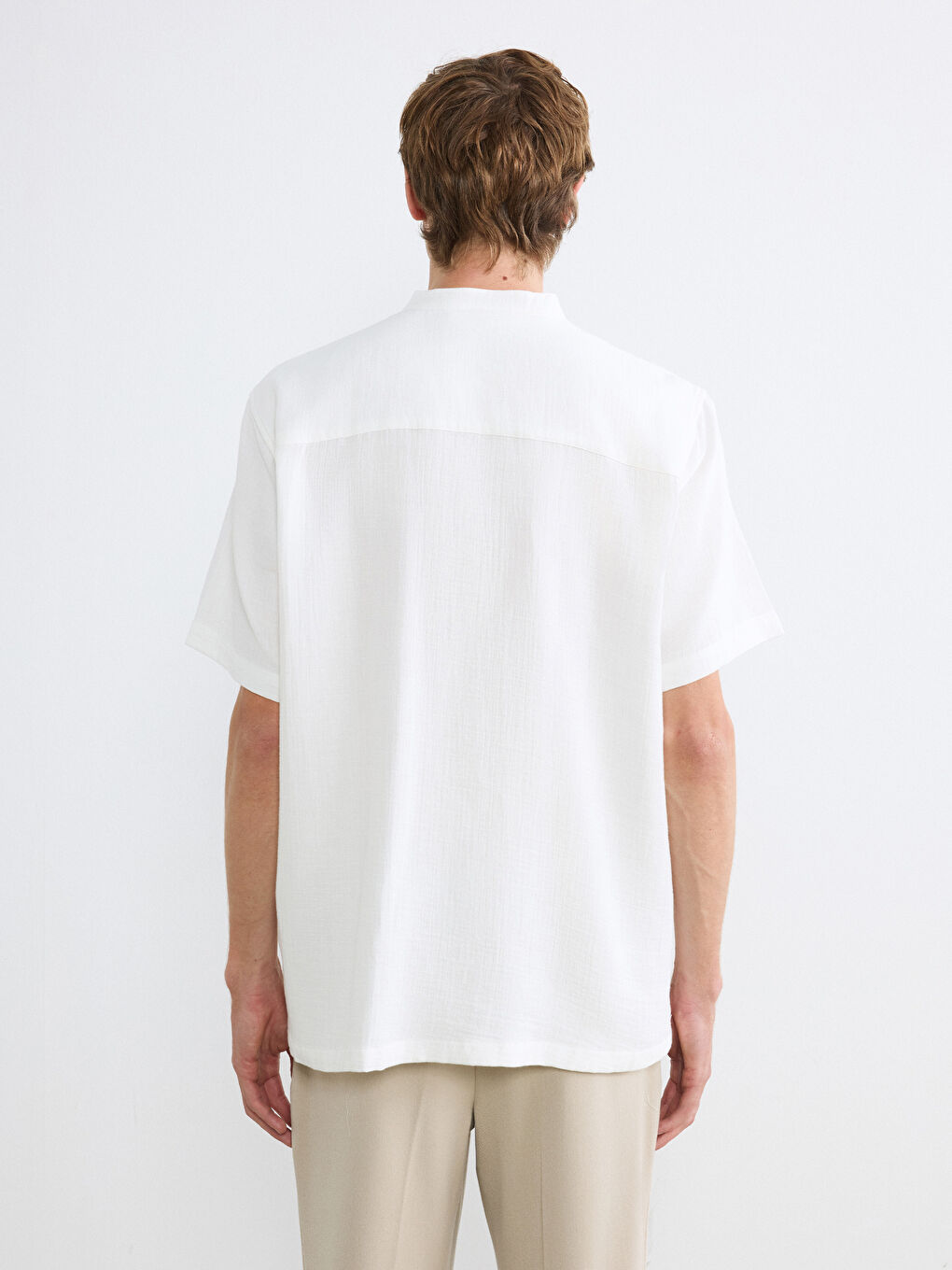 Regular Fit Muslin Men's Shirt-3