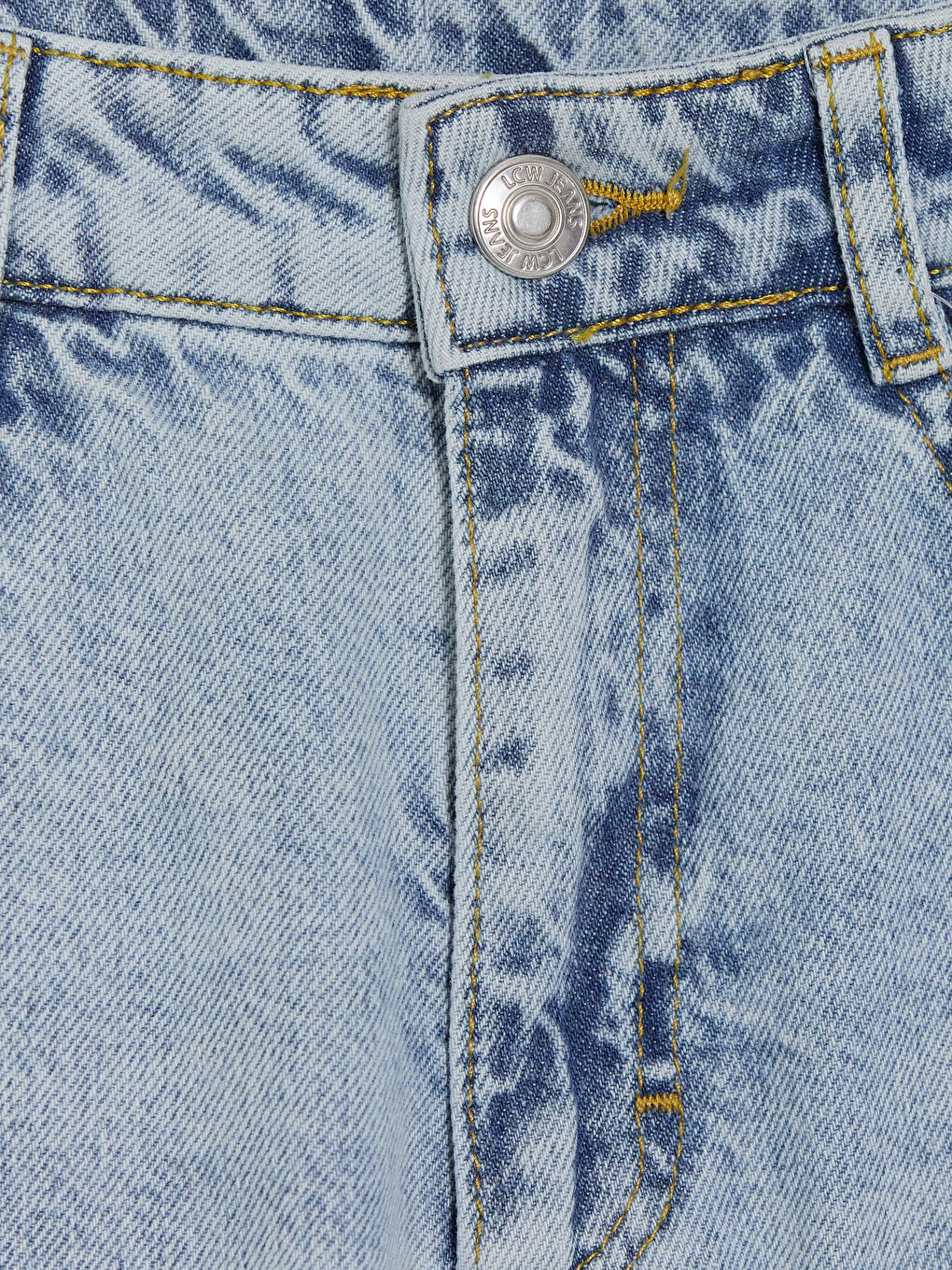 Mavi Yırtık Detaylı Kız Çocuk Jean Şortolon-2