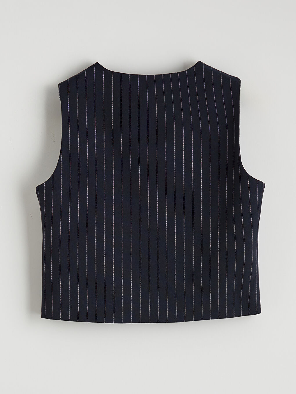 Lacivert Çizgili Kız Çocuk Klasik Yelek-1