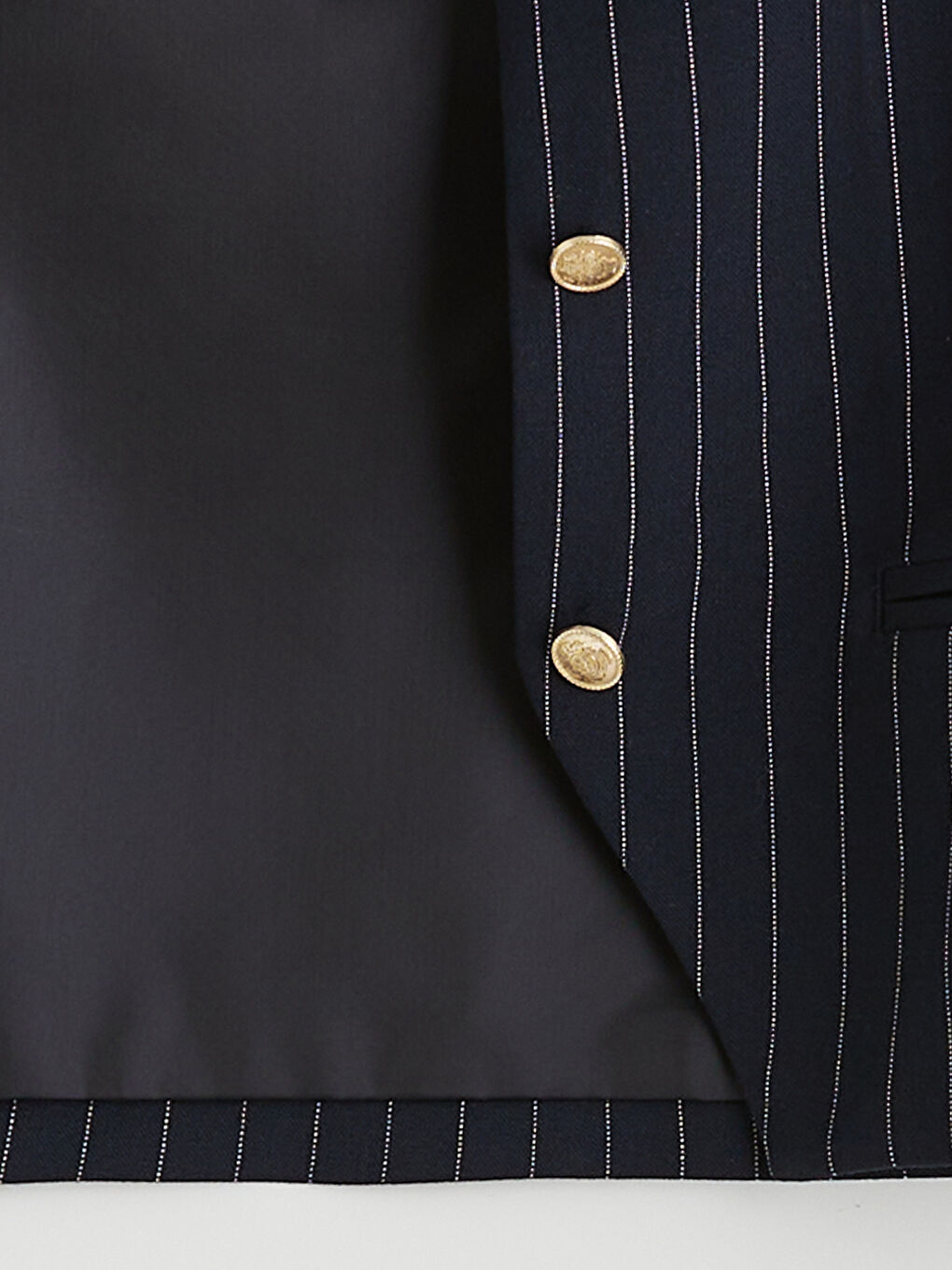 Lacivert Çizgili Kız Çocuk Klasik Yelek-3