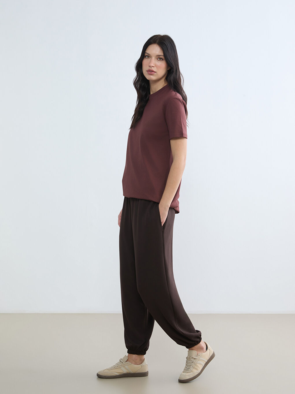 Kahverengi Soft Touch Kadın Jogger Eşofman Altı