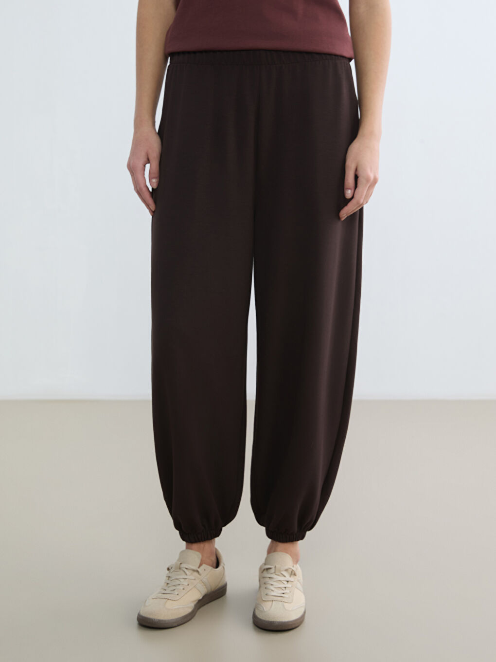 Kahverengi Soft Touch Kadın Jogger Eşofman Altı-1