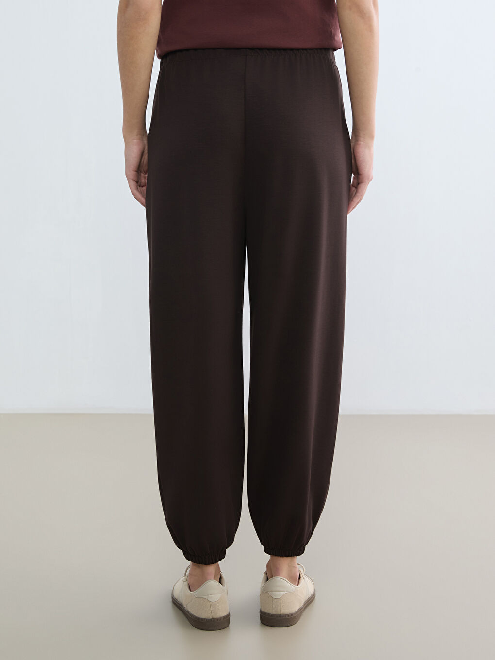 Kahverengi Soft Touch Kadın Jogger Eşofman Altı-3