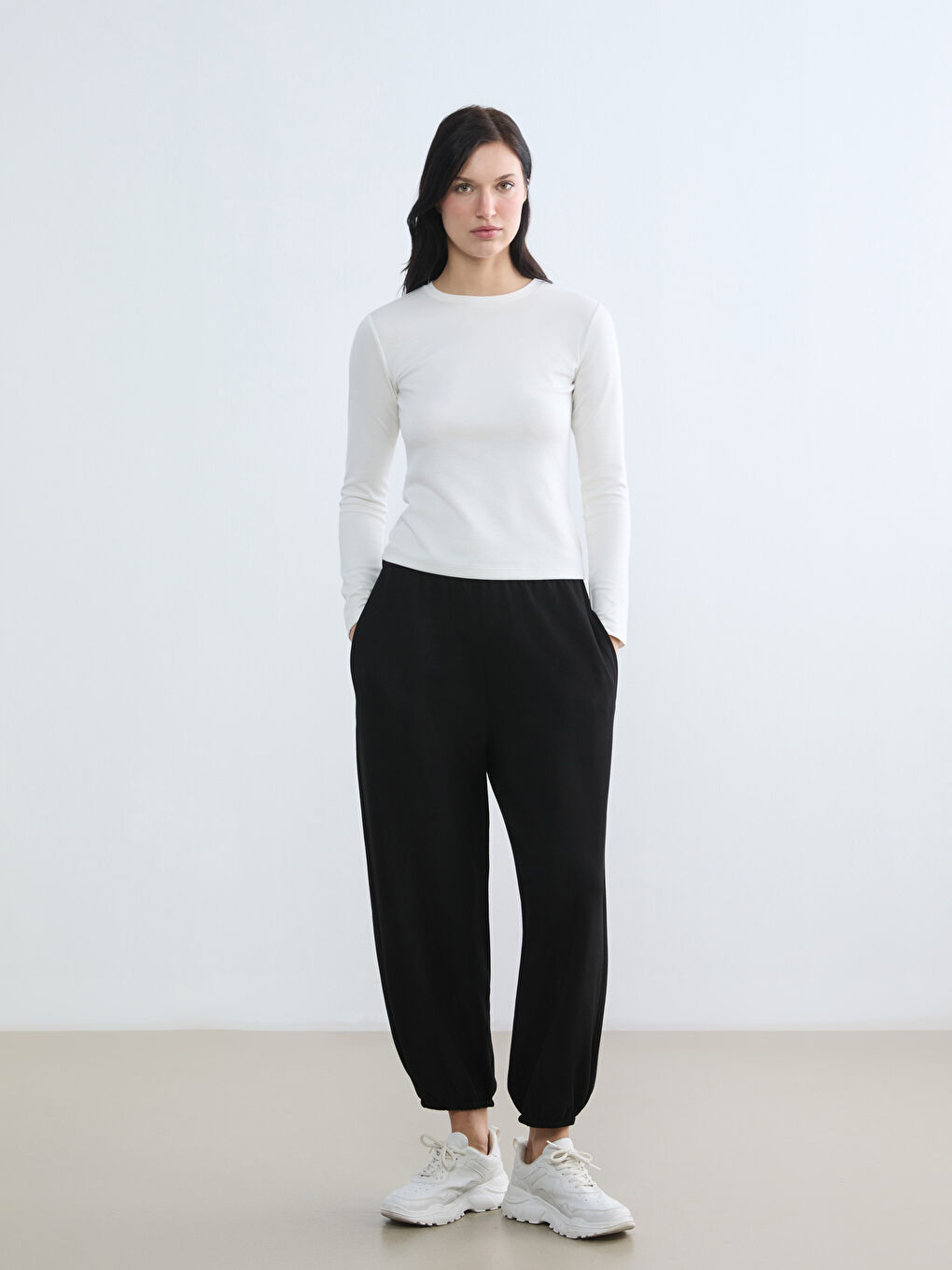 Siyah Soft Touch Kadın Jogger Eşofman Altı