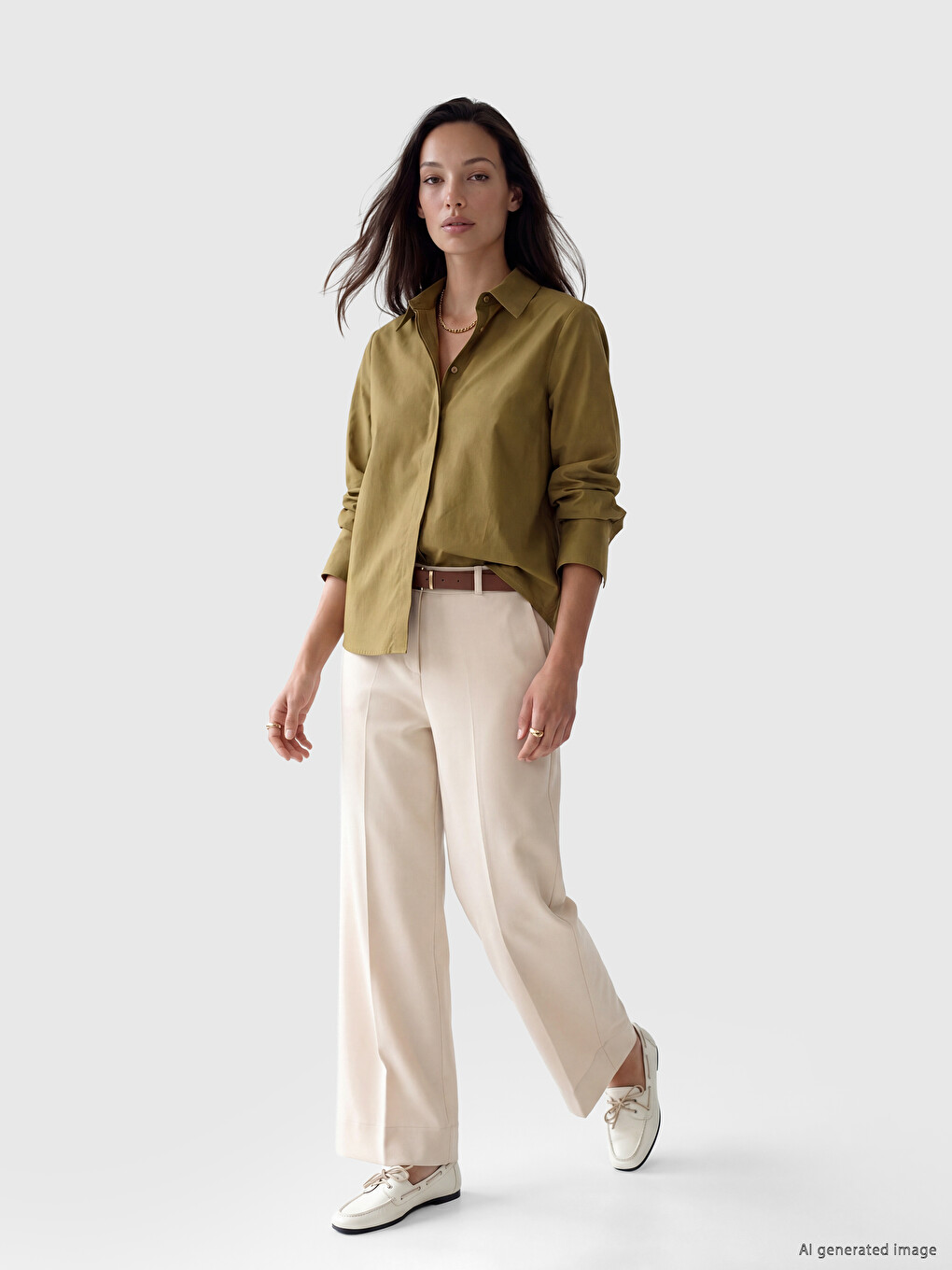 Regular Fit Poplin Women's Shirt-1