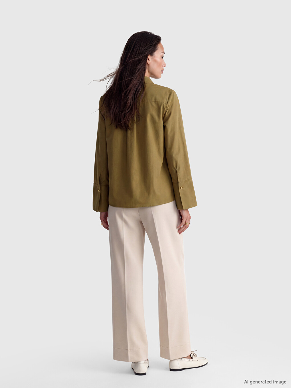 Regular Fit Poplin Women's Shirt-2
