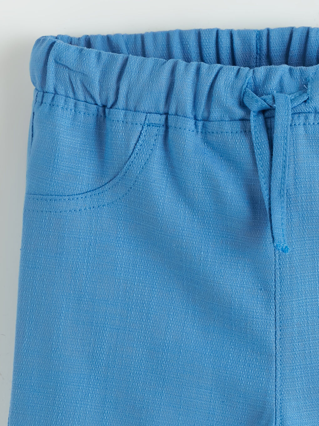 Mavi Beli Lastikli Bağcıklı Erkek Çocuk Şort-1