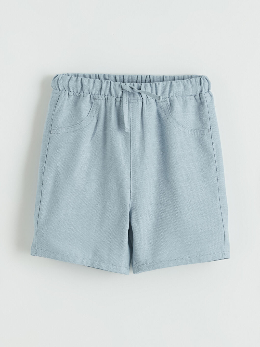Mavi Beli Lastikli Bağcıklı Erkek Çocuk Şort