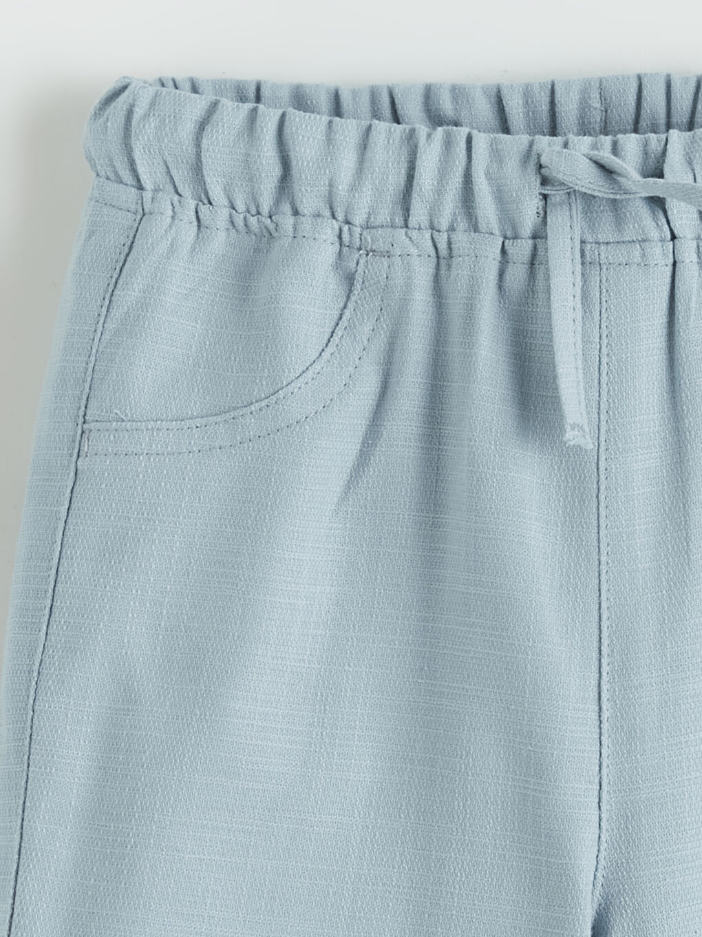 Mavi Beli Lastikli Bağcıklı Erkek Çocuk Şort-1