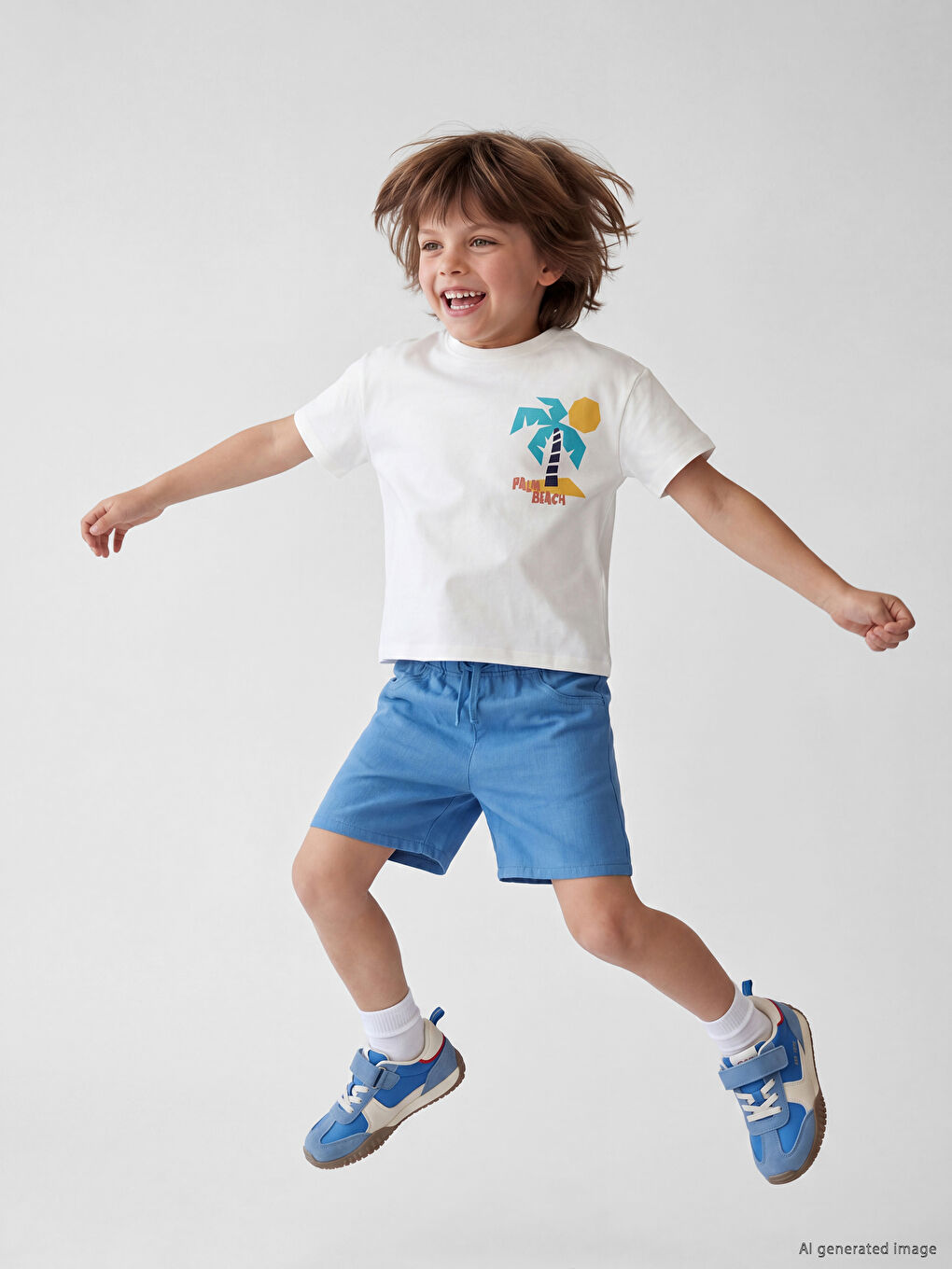 Elastic Waist Boys' Shorts with Drawstring