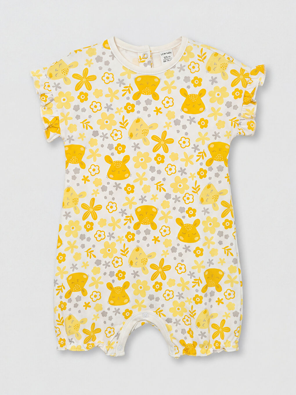 Crew Neck Printed Baby Girls' Jumpsuit 2 Pack-1