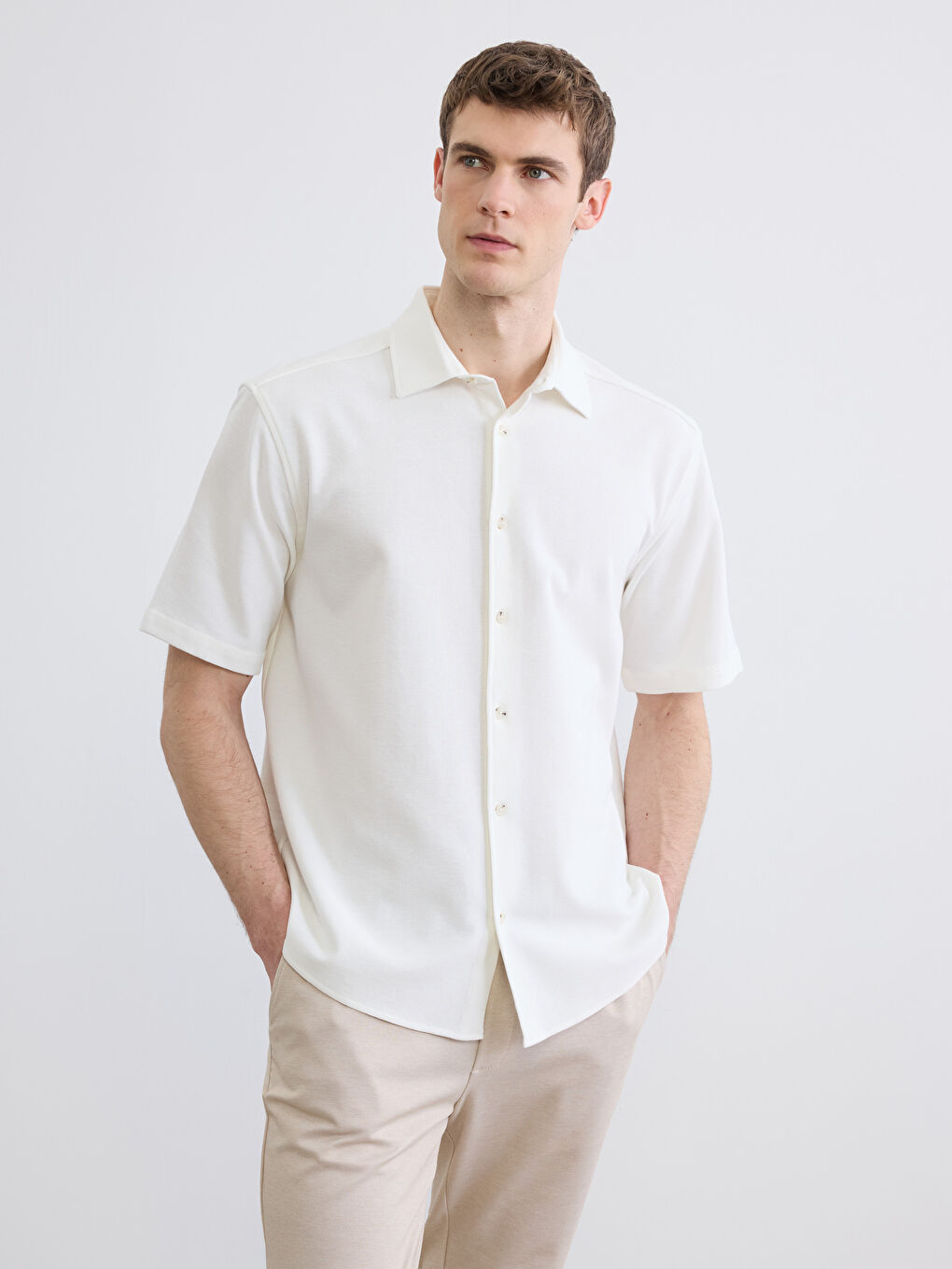 Regular Fit Textured Men's Shirt