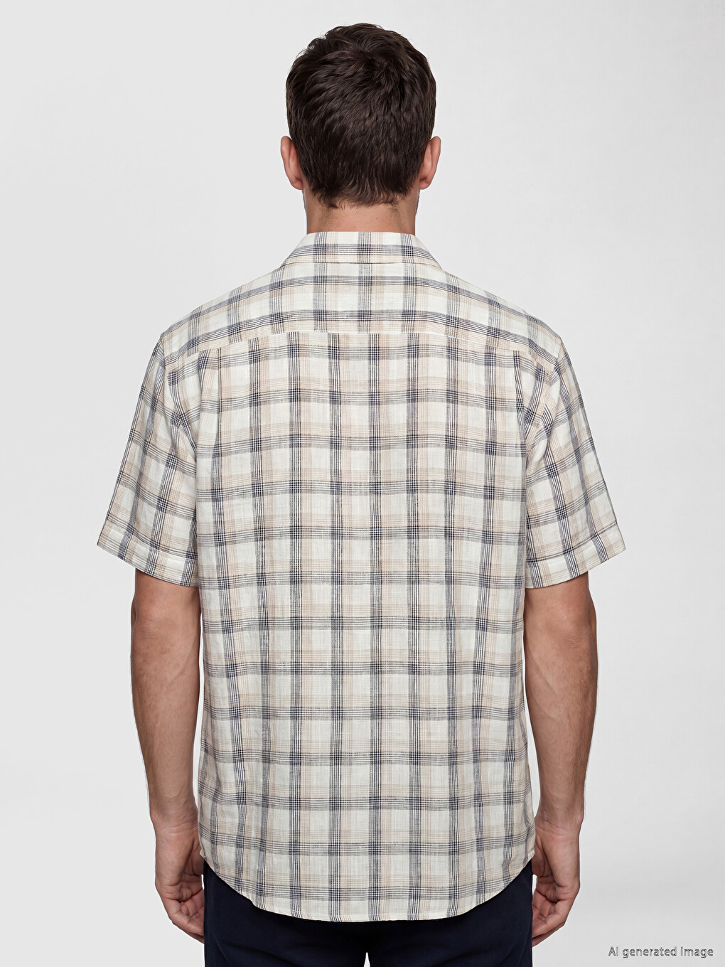 Standard Fit Plaid Poplin Men's Shirt-3