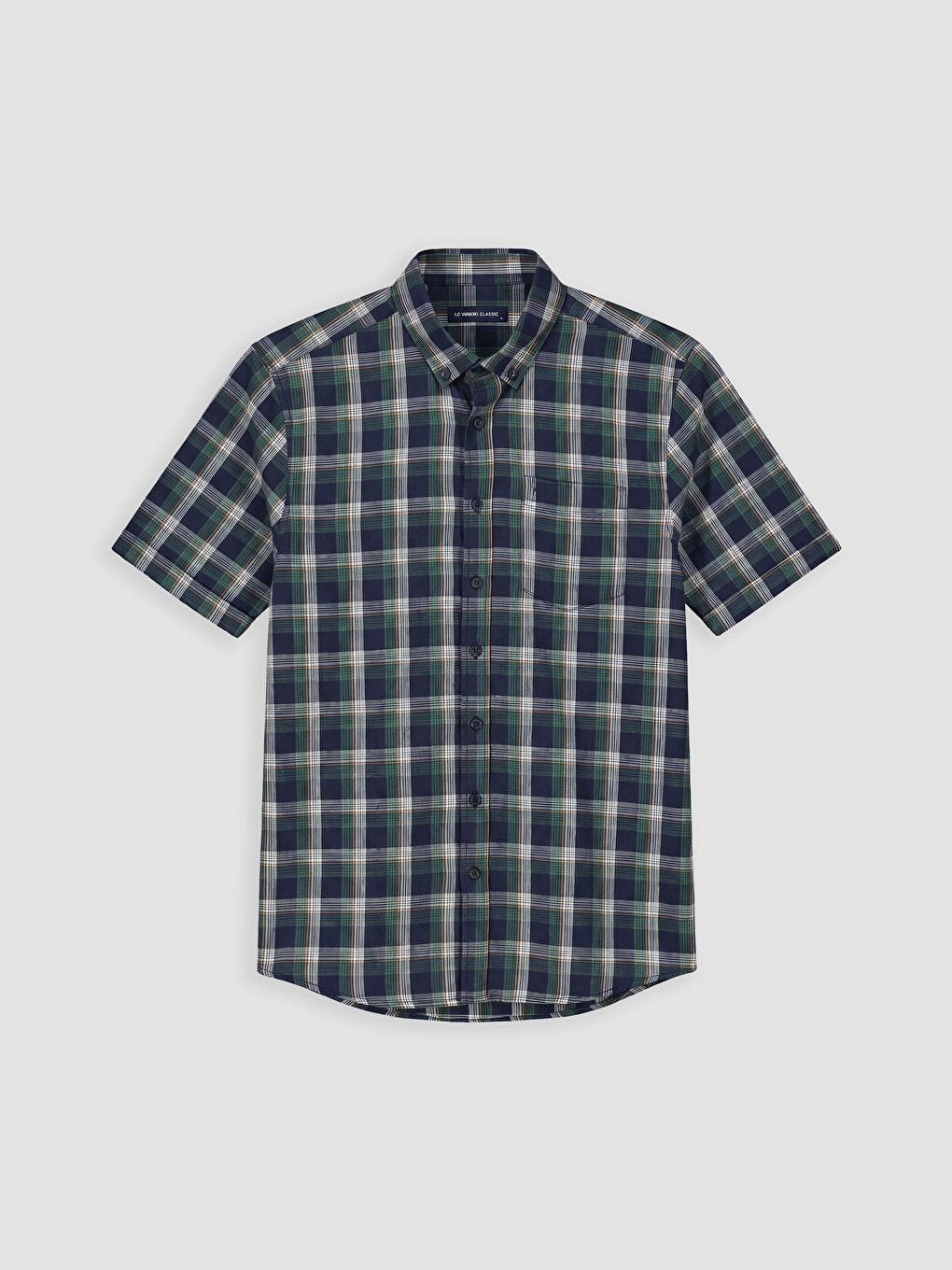 Yeşil Regular Fit Ekose Poplin Erkek Gömlek-4