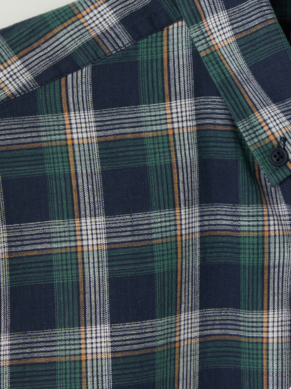 Yeşil Regular Fit Ekose Poplin Erkek Gömlek-6