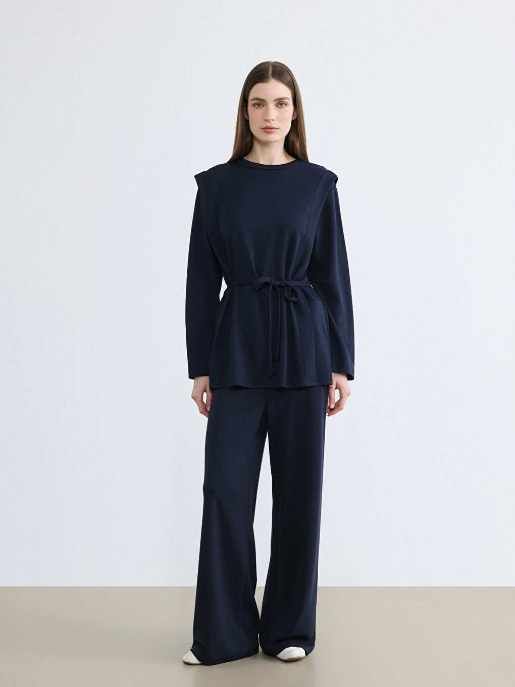 Lacivert Beli Lastikli Soft Touch Kadın Eşofman Altı